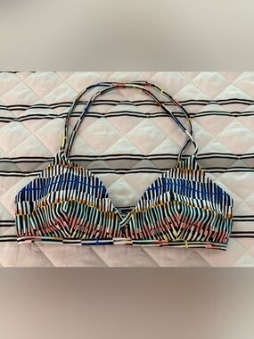Athleta Bikini Swim Top Women’s XS Multicolor Stripe Bralette Crossback NWOT